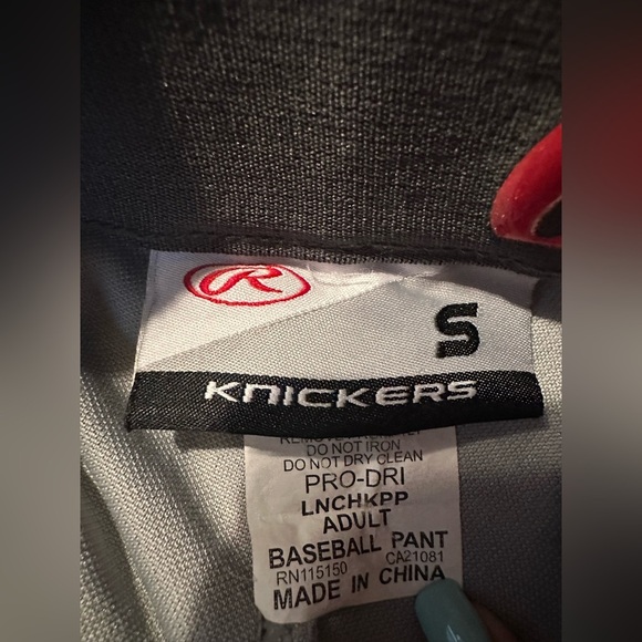 Rawlings Knicker Baseball Pants Gray with Royal Blue Stripe  Men's Sz S - Picture 3 of 3